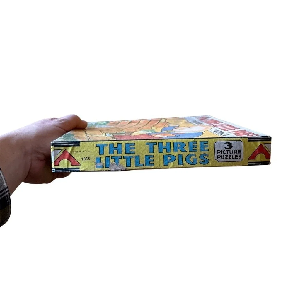 Vintage The Three‎ Little Pigs Picture Puzzles Boxed Set 3 Puzzles